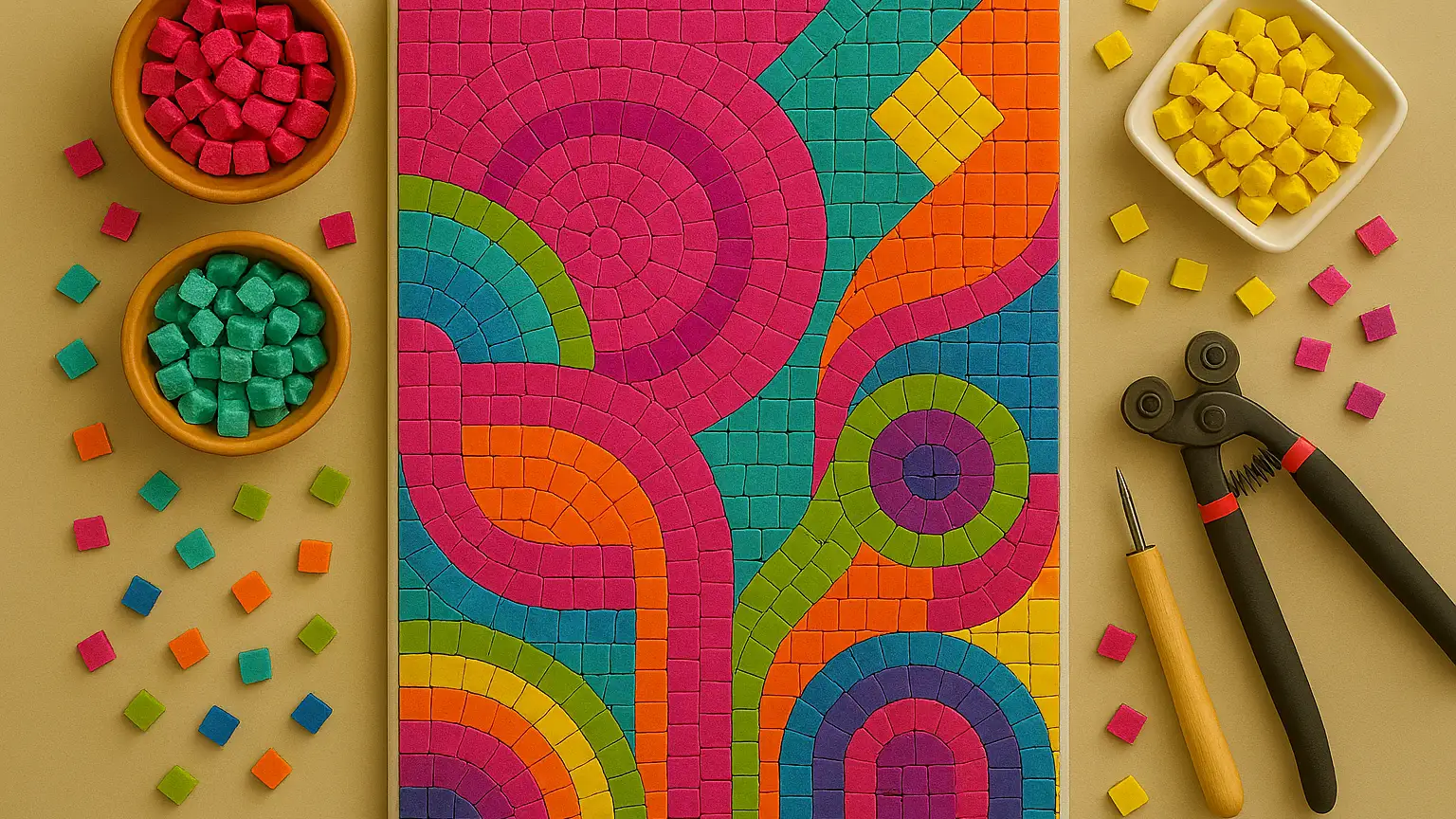 Painting with stones: Mosaic workshop 