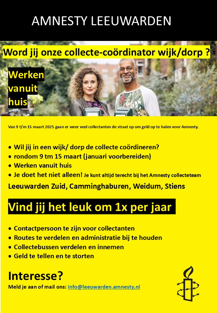 Coordinator collecte voor wijk of dorp